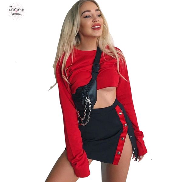 

мода 2019 юбки женщины высокая талия сексуальные дамы кнопка лоскутная линия юбки bodycon повседневная мини-юбка femme, Black