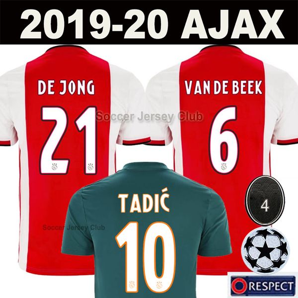 

20 21 ajax fc soccer jersey promes ajax amsterdam van de beek neres 2020 2021 tadic ziyech football shirt men + kids sets uniform, Black;yellow