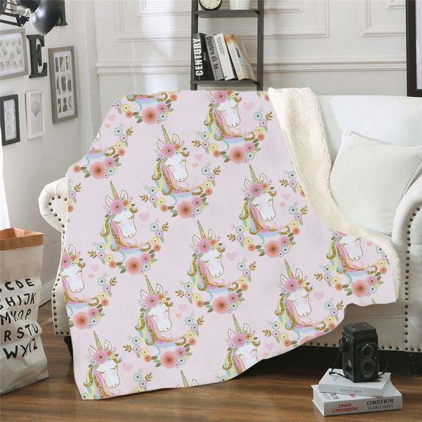 

softbatfy unicorn fleece throw blanket sofa bedding blankets drop ship