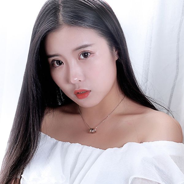 

charm tiny 3 colors loops shape pendant necklace for women creative mini link chain jewelry choker necklace accessories vp737, Silver
