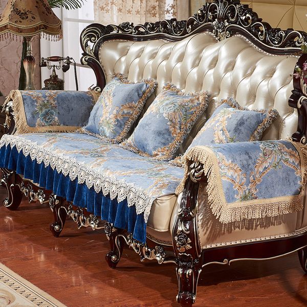 

multifunction blanket embroidery romantic bloom backrest towel tapestry sofa covers cobertor dust cover non-slip blankets