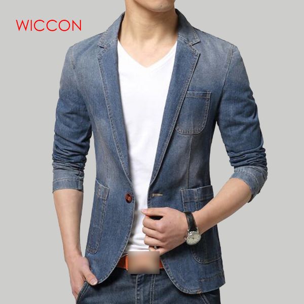 

new autumn fashion brand men blazer men trend jeans suits casual suit jean jacket slim fit denim jacket suit, White;black