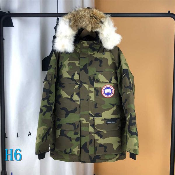 

mens jacket designer fur hooded down jacket hiver thick warm windproof goose down coat thicken fourrure manteaus doudoune h6, Black