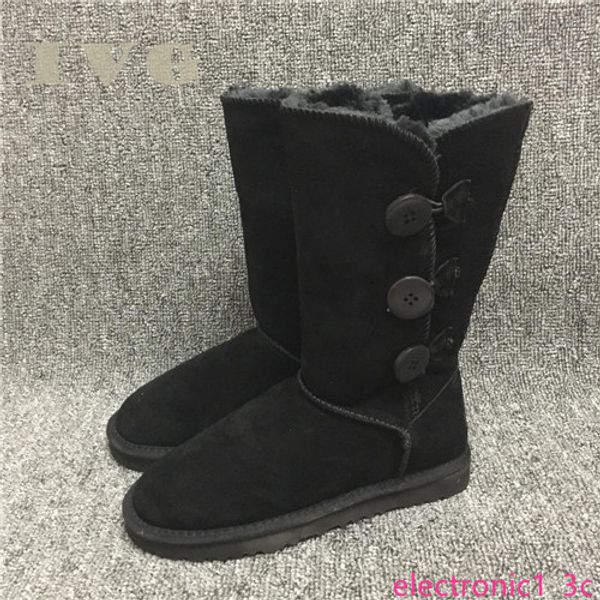

designer boots women snow boots 3-button classic style cow suede leather waterproof winter knee-high long boots brand ivg, Black;green