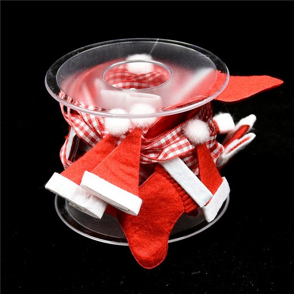 

5m christmas hat socks plaid ribbon embellishment tree ornament for xmas party decor fas6