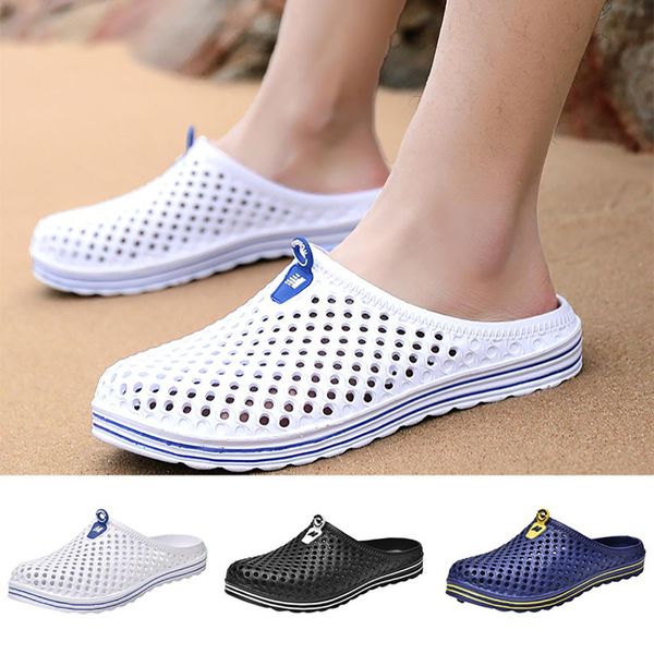 

men's shoes fashion summer leisure outdoor beach breathable sandals slippers, Black