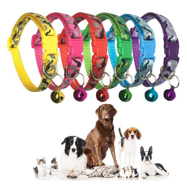 

nylon dog collar delicate safety casual neck strap fashion adjustable camo bell pet dog collar sale