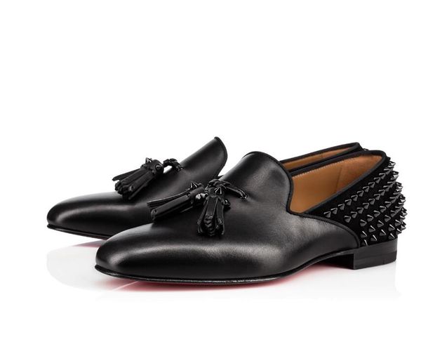 

fashion red bottom sneakers men oxford shoes spiked black tassels suede men flat loafers shoes 35-46