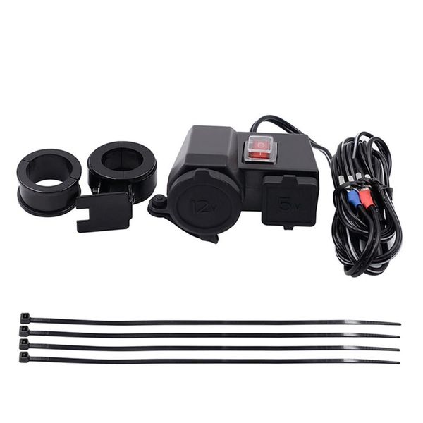 

motorcycle mobile phone charger waterproof cigarette lighter seat + dual usb1a2.1a universal modification accessories