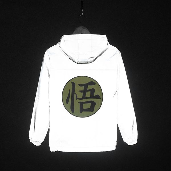 

tide hoodies men's 3m reflective jacket hiphop windbreaker waterproof sporting women lovers hooded coats fluorescent sweatshirts, Black;brown