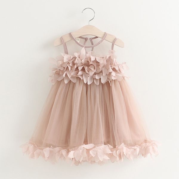 

new fashion child girl's summer sweet vest dress princess dress petal, Red;yellow