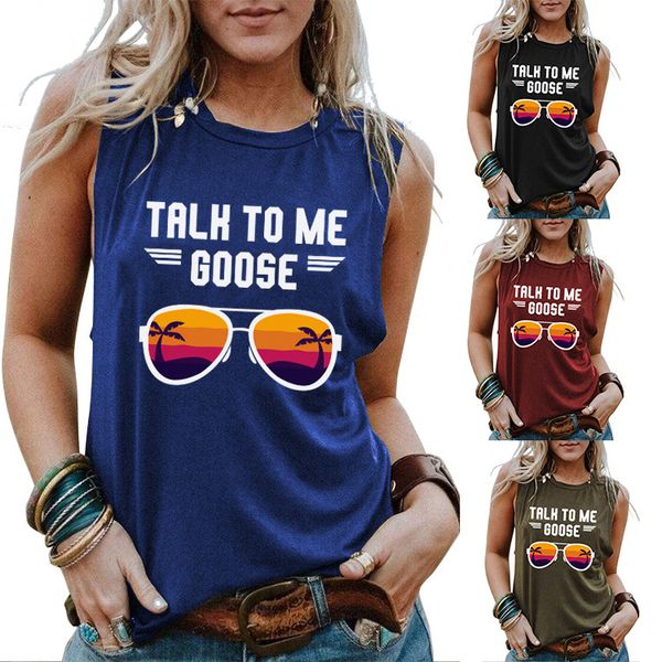 

summer women fashion tshirts womens letter printed sleeveless sling clothing womens backless loose vest womens casual tanks, White
