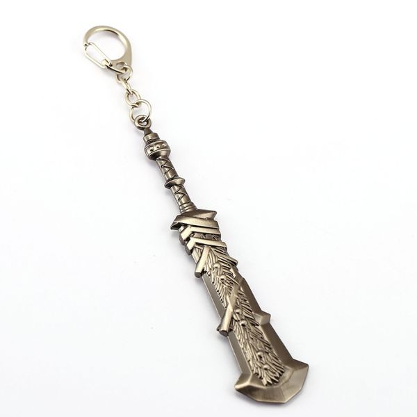 

new design 3d brelok model keyring cosplay souvenir gift sword keychain armageddon blade chain 12cm, Silver