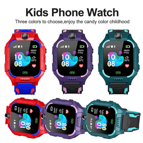 

z6 children bluetooth smart watch ip67 waterproof sim card lbs tracker sos kids smartwatch for iphone android smartphone pk q50