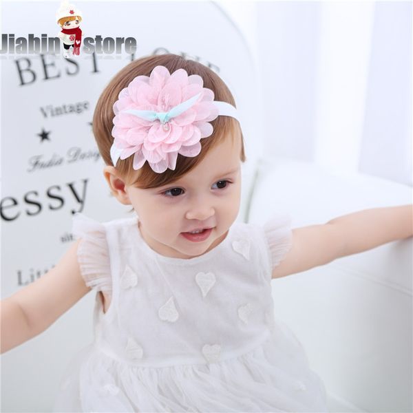 

new korean girls hair accessories baby elastic lace flowers headbands newborn infant hair bands kids headwear, Slivery;white