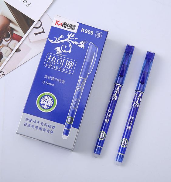 

1pcs gel pen 0.5mm erasable washable handle erasable pen refill rod blue black ink school stationery office writing tool