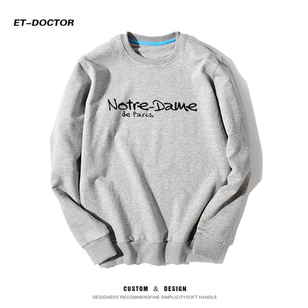 

notre-dame de paris swag пуловер с круглым воротом модная весна с длинным рукавом slim fit мужские ходи, Black