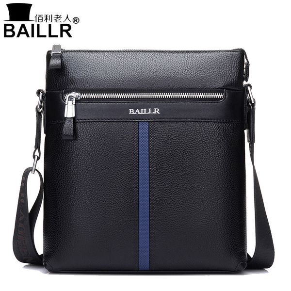 

baillr 2018 new men's bag men's shoulder bag business casual messenger the first layer of leather leather