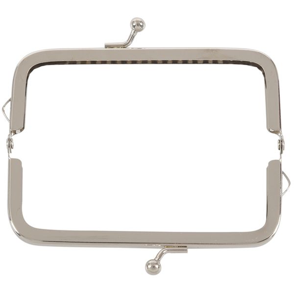 

2 silver tone purse bag metal frame kiss clasp lock 10.5x6cm, Black