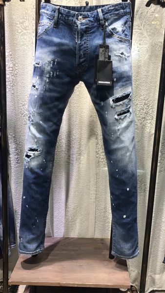 

мужские рваные рваные зауженные джинсы модельер мужские стройные мотоциклетные мото байкеры причинные мужские джинсовые брюки хип-хоп 1109, Blue