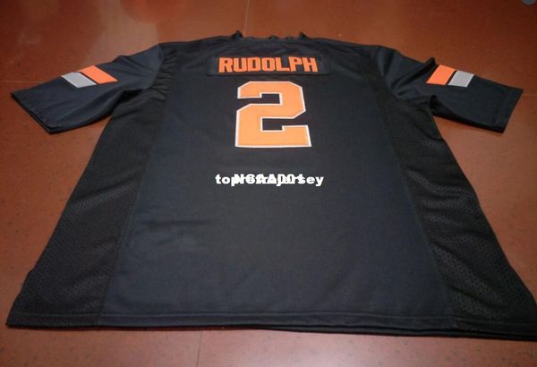 

men #2 black orange mason rudolph oklahoma state alumni college jersey or custom any name or number jersey, Black;red