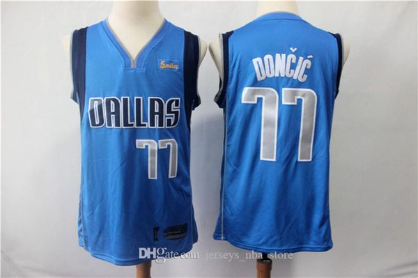 

2020 mens 77 luka doncic city navy edition vintage 41 dirk nowitzki vancouver dallas mavericks luka doncic basketball jersey, Black;red