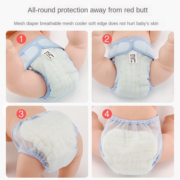 

newborn baby cotton pants breathable summer thin baby diaper pocket washable meson artifact diaper fixed belt