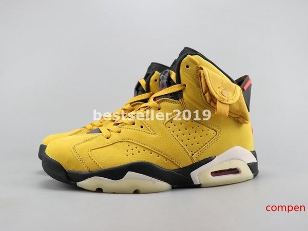 

travis scotts x 6 mens basketball shoes yellow olive green 6s baskets de marque sneakers jumpman trainers cactus jack zapatos