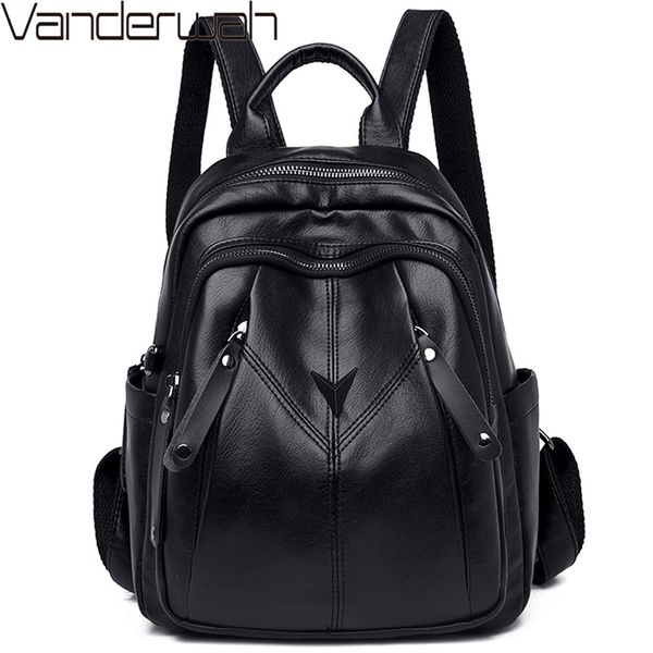 

2019 fashion women backpack youth leather backpack for teenage girls female school shoulder bag bagpack mochila sac