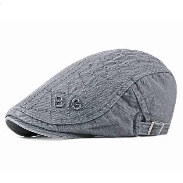 

male plus size ivy hat big head man spring summer and autumn newsboy cap grade pure cotton beret caps 55-61cm, Blue;gray