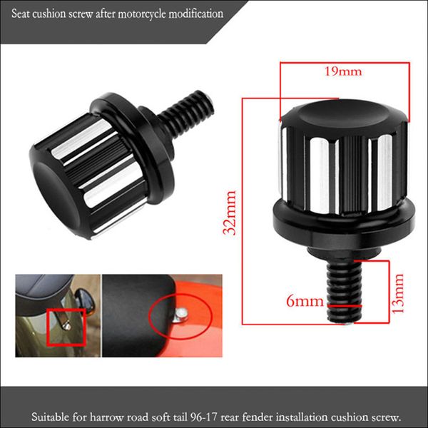 

cnc billet aluminum seat mount bolt solo seat nut kit for harley 1997-2017