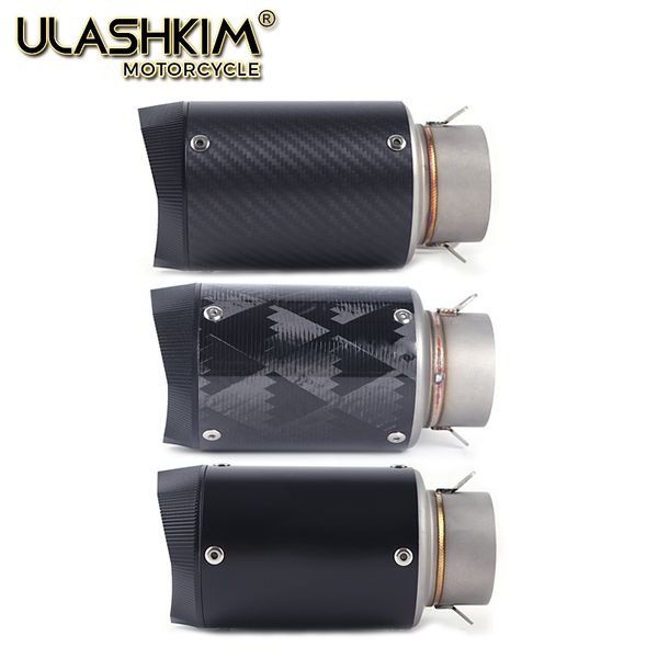 

universal motorcycle carbon fiber exhaust muffler escape with ar sticker