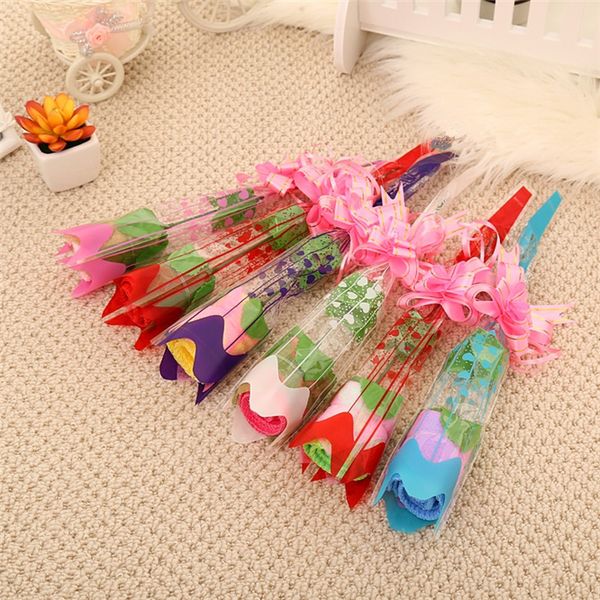 

10pcs washcloth towel rose flower shape gift soft for wedding birthday party couple valentine's day