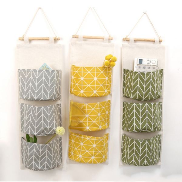 

storage boxes & bins home cotton linen waterproof multi - layer hanging pocket
