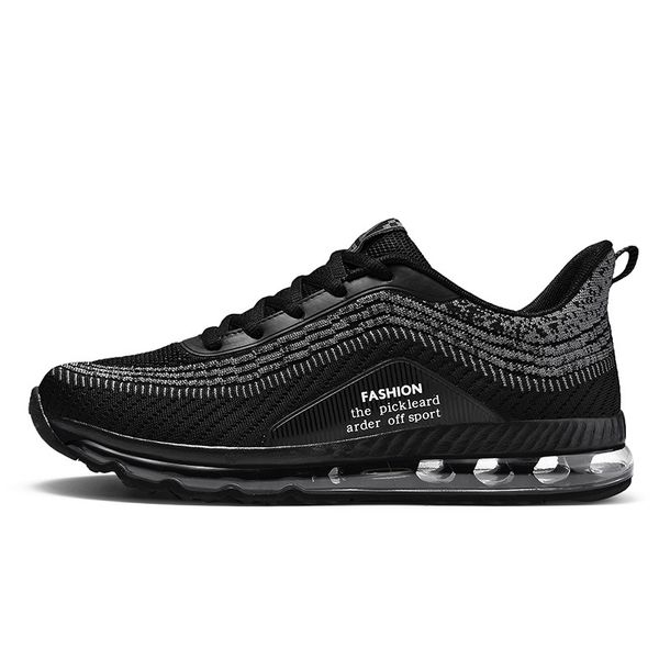 

2020 new style flat knitted shoe uppers fully air cushion rubber outsole large size running shoes trend students athletic shoes