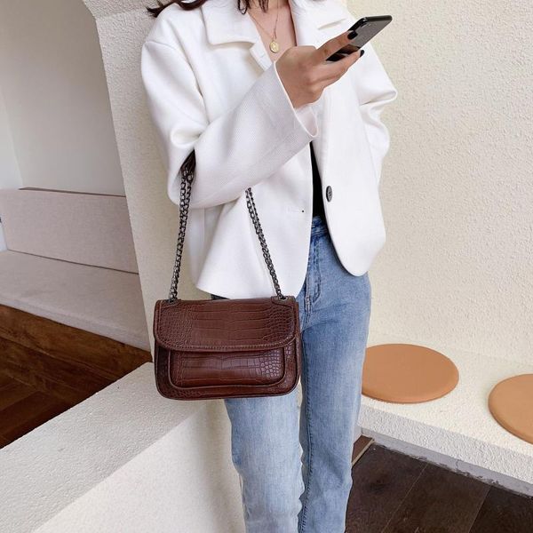 

high-end bag women 2020 new fashion chain crocodile pattern bag shoulder messenger handbags