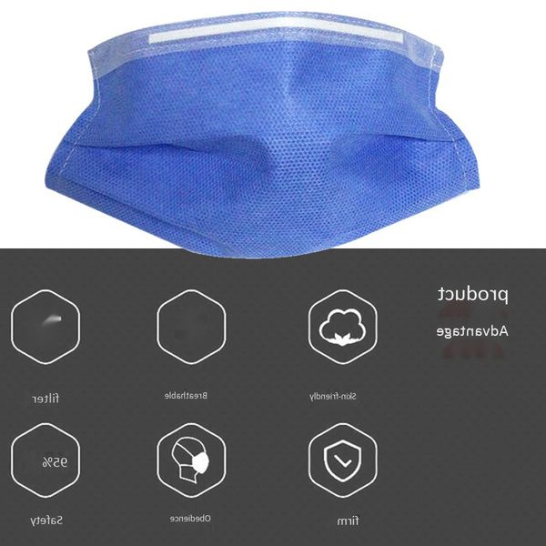 

100pcs disposable masks non-woven 3 layers of thickened civilian protective masks dqyk