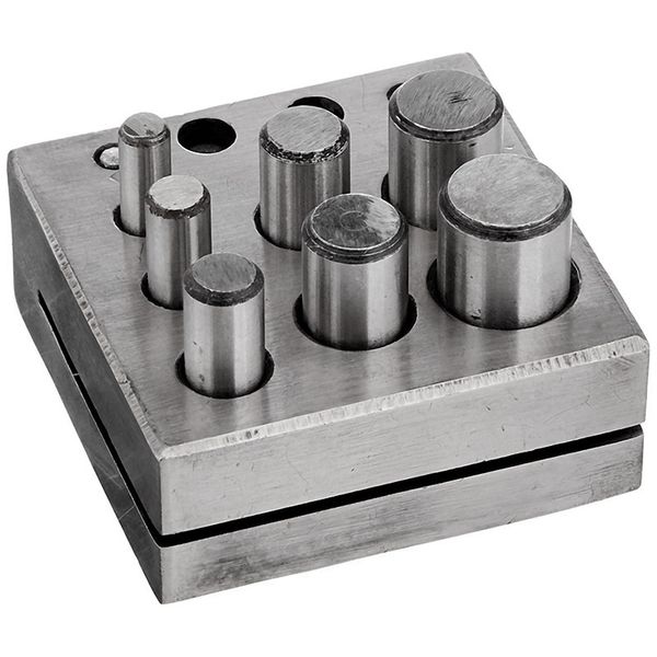 

round disc cutter 7 punch set tool metal cutting square base jewelry jeweler
