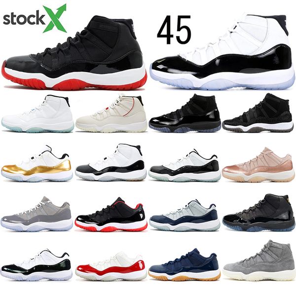 

with socks new mens and womens basketball shoes sneakers 11s concord number 45 bred cap and gown platinum tint men trainers 36-47
