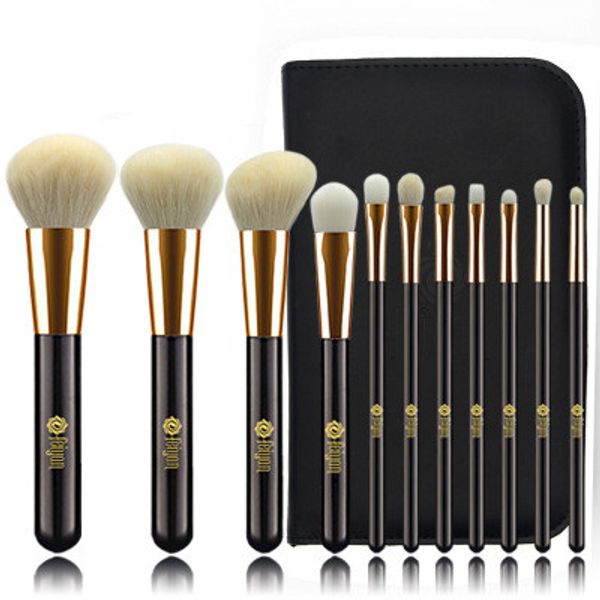 

high-end 11 makeup brush set white sharp wool mixed animal hair brush set
