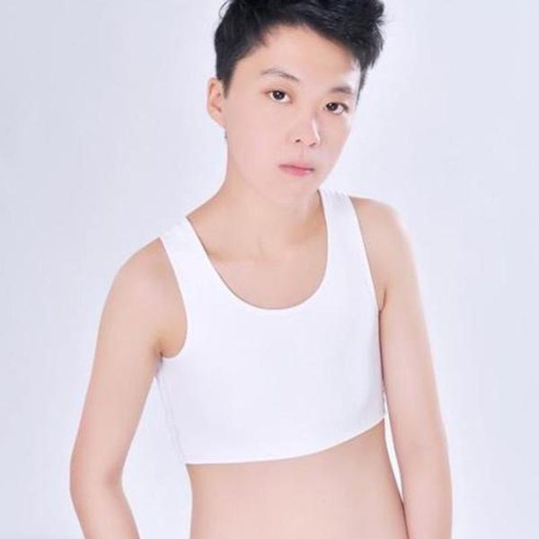 

women's tanks & camis 2021 breathable buckle short chest breast binder tran vest casual shapers black and white corset tee