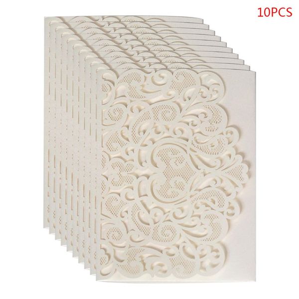 

10pcs laser cut hollow heart shape wedding invitations card party supplies d08d