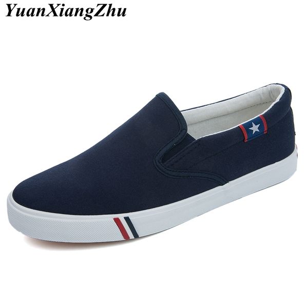 

men canvas shoes simple casual mens loafers 2019 autumn anti-slip comfortable vulcanized shoes man flats size 35-47 t200108, Black