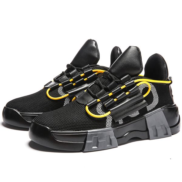 

2019 new breathable men shoes casual shoes male flat sneakers air cushion leisure trainers zapatos tenis sneakers, Black