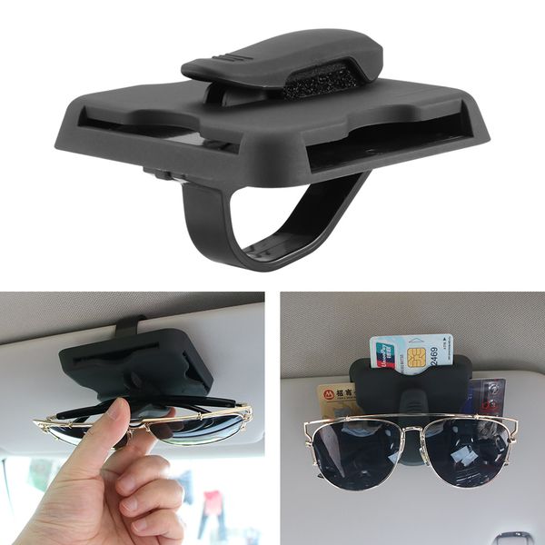 

allomn sun visor car card holder id card visor organizer with glasses clip auto accessories
