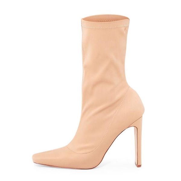 

2019 coarse with high-heeled shoes elastic force boots boots square latest fashion woman women's shoes will, Black