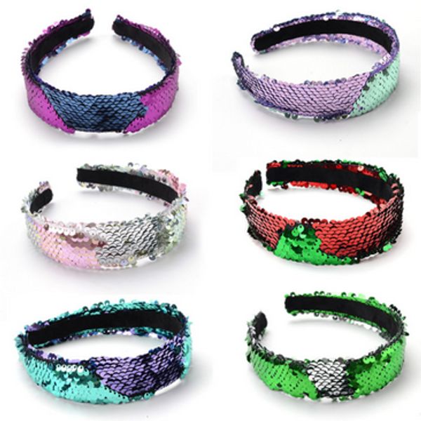 

by dhl or ems 200pcs sequins headbands for women multicolor star hair band double-sided headband hair hoop girls clips new, Golden;silver