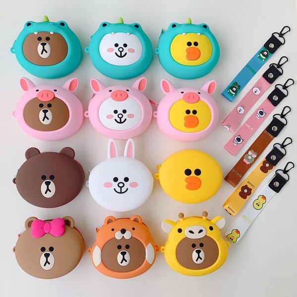 

new fashion ladies silicone mini wallet card key holder coin purse pendant clutch bag small handbag keychain bags, White