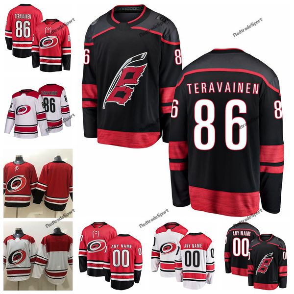 

2019 mens carolina hurricanes teuvo teravainen hockey jerseys new black #86 teuvo teravainen stitched jerseys customize name number, Black;red
