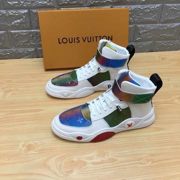 

new style luxury men's casual sneakers fashion design brand platform high-men's shoes can be worn in all seasons sxa, Black